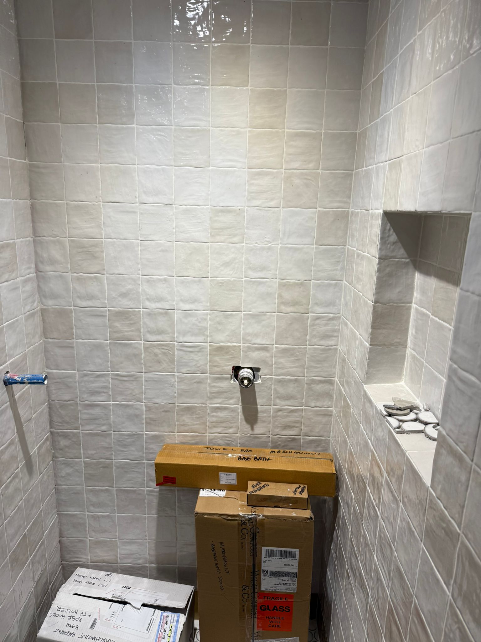 Custom shower tile and spa bathroom finish